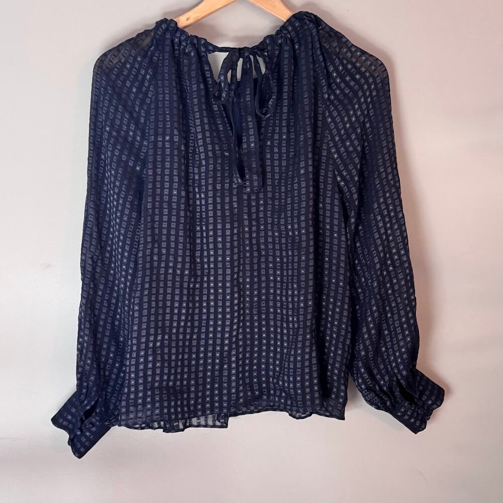 ❌SOLD❌ Marie Oliver Jenna Blouse Silk Tie Back Long Sleeve Top Size XS - Picture 4 of 5